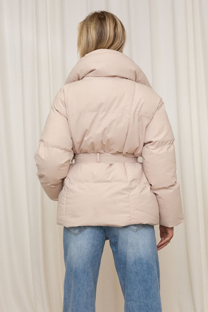 Amelia™ Winter Stand Parka: Short, Stylish, Cozy Tie-Waist Puffer Jacket